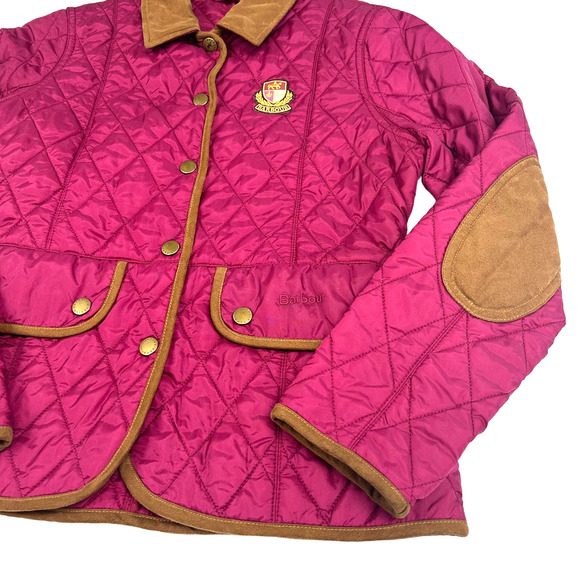 Barbour Kids Quilted Jacket - Pink and Brown - Picture 2 of 6
